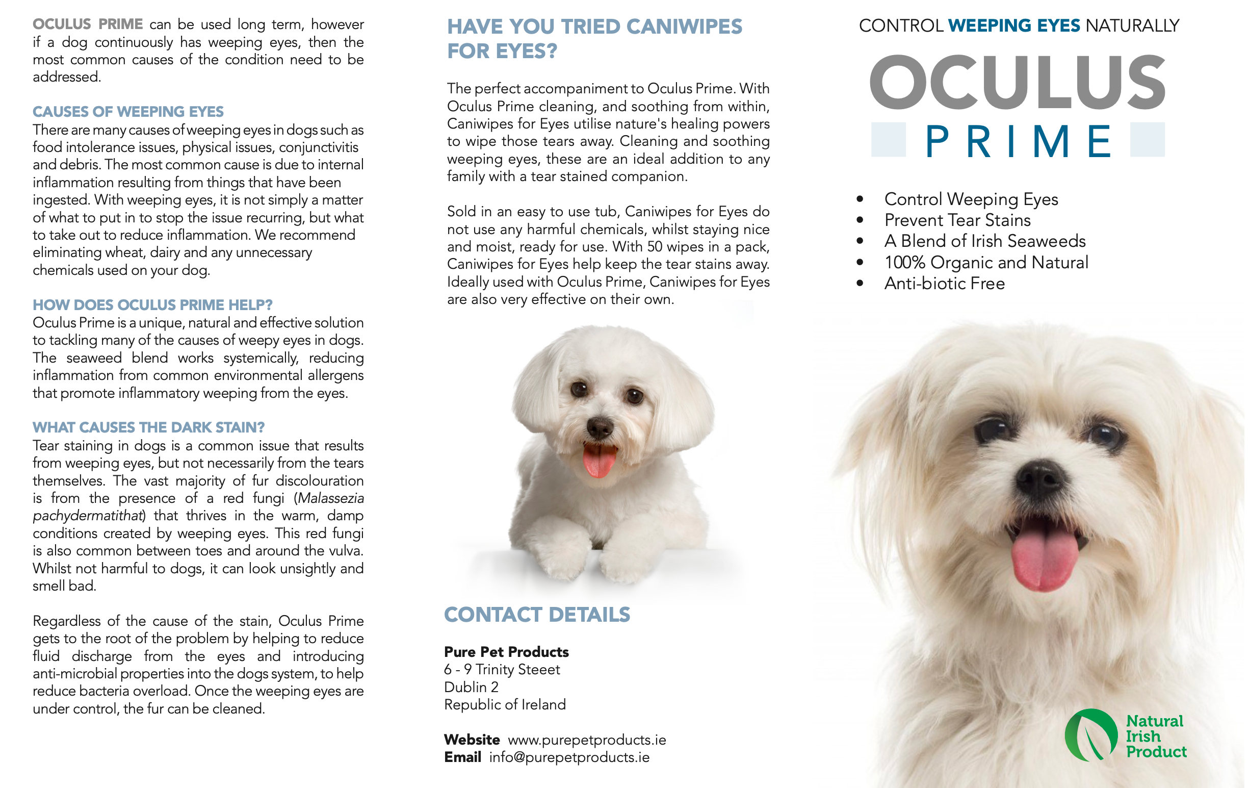Oculus Prime | For Weepy Eyes & Tear Staining in Dogs